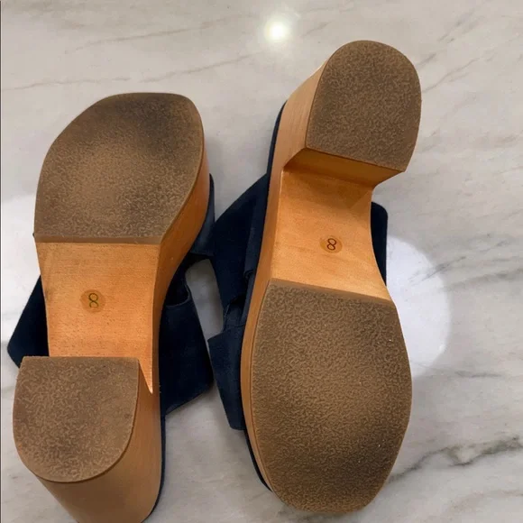 Charlotte Stone Nina Navy Suede Mules - Picture 7 of 10